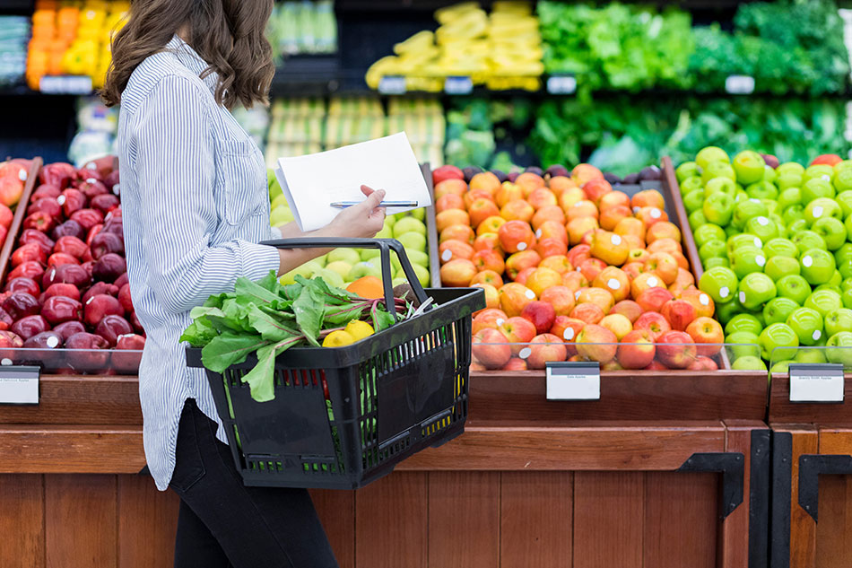 woman shopping for produce, for Building Connections blog